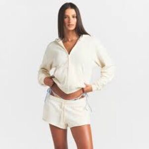 SKIMS French Terry Zip Hoodie Ecru Neutral Loungewear  Cozy Sweatshirt